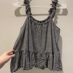 Black and white gingham patter tank